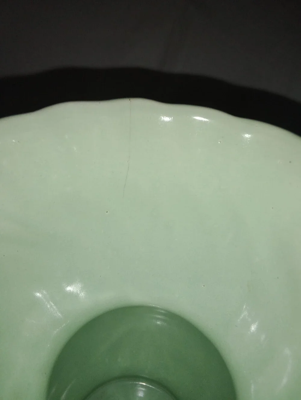 Vintage Ceramic Seafoam Green Wave Vase Planter USA Brush McCoy 6 7/8